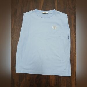 Light Blue Sleeveless Top with Heart Logo